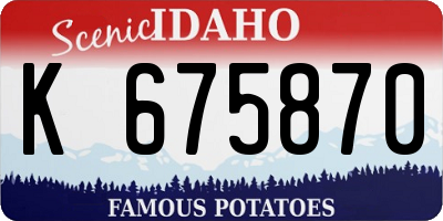 ID license plate K675870