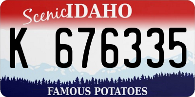 ID license plate K676335