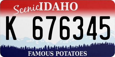 ID license plate K676345