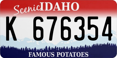 ID license plate K676354