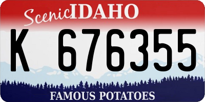 ID license plate K676355