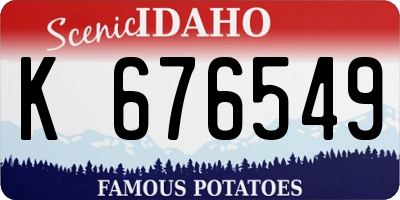 ID license plate K676549