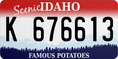 ID license plate K676613