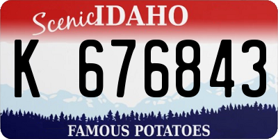 ID license plate K676843