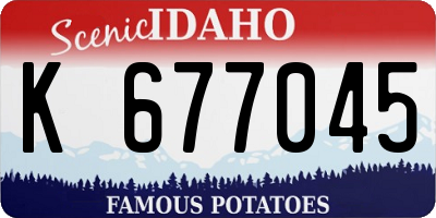 ID license plate K677045