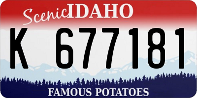 ID license plate K677181