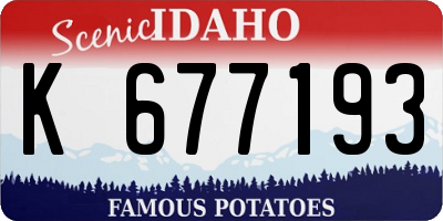 ID license plate K677193