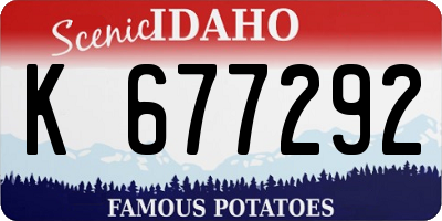 ID license plate K677292