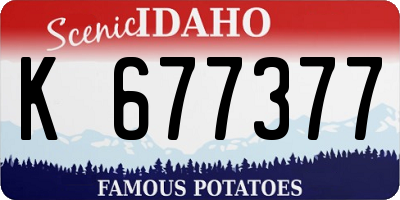 ID license plate K677377