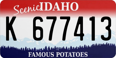 ID license plate K677413