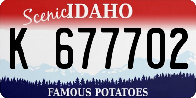 ID license plate K677702