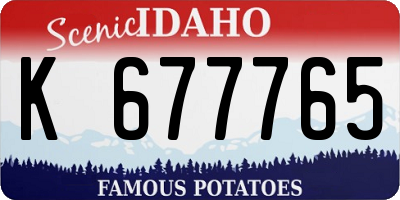 ID license plate K677765