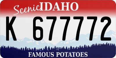 ID license plate K677772