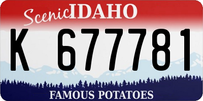 ID license plate K677781