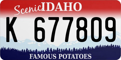 ID license plate K677809