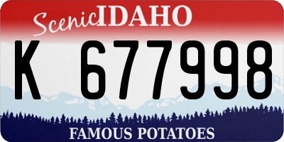 ID license plate K677998
