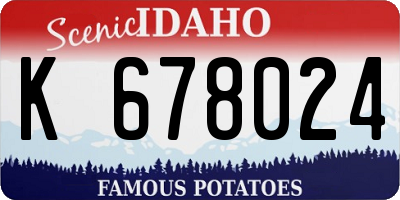 ID license plate K678024