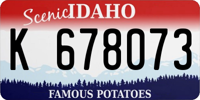 ID license plate K678073