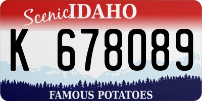 ID license plate K678089