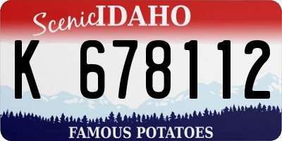 ID license plate K678112