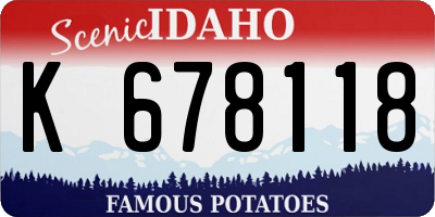 ID license plate K678118