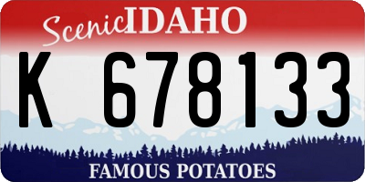 ID license plate K678133