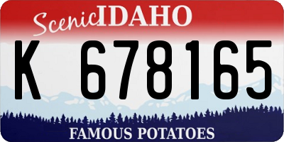 ID license plate K678165