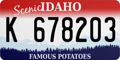 ID license plate K678203