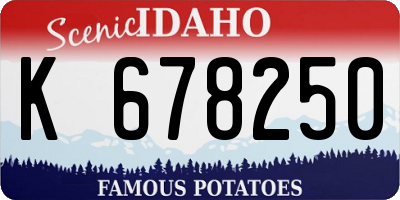 ID license plate K678250
