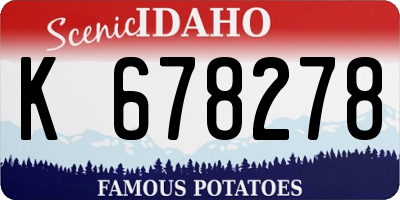 ID license plate K678278