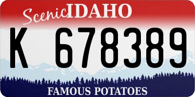 ID license plate K678389