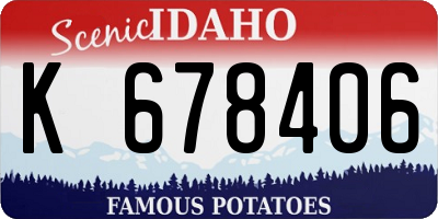ID license plate K678406