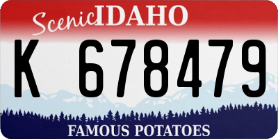 ID license plate K678479
