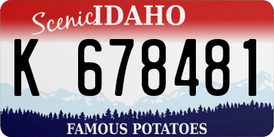 ID license plate K678481