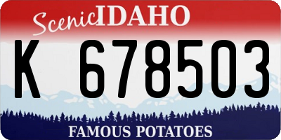 ID license plate K678503