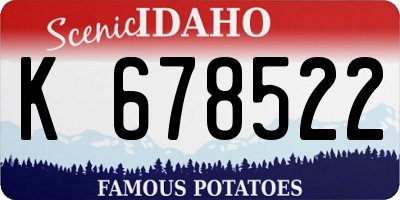 ID license plate K678522