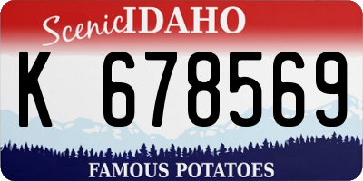ID license plate K678569