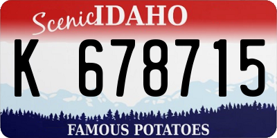ID license plate K678715