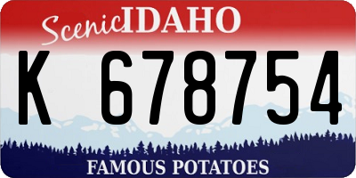 ID license plate K678754