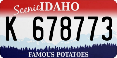 ID license plate K678773