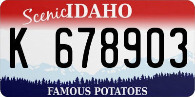 ID license plate K678903