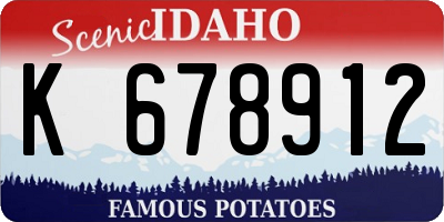 ID license plate K678912