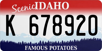 ID license plate K678920