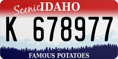 ID license plate K678977