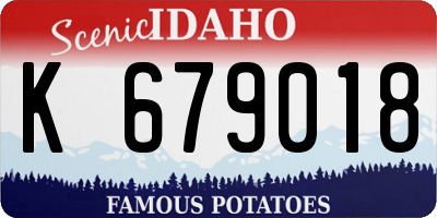 ID license plate K679018