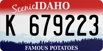 ID license plate K679223