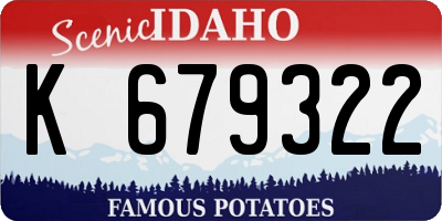 ID license plate K679322