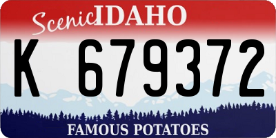 ID license plate K679372