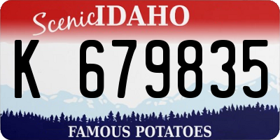 ID license plate K679835