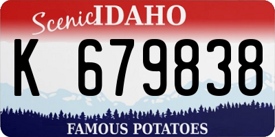 ID license plate K679838